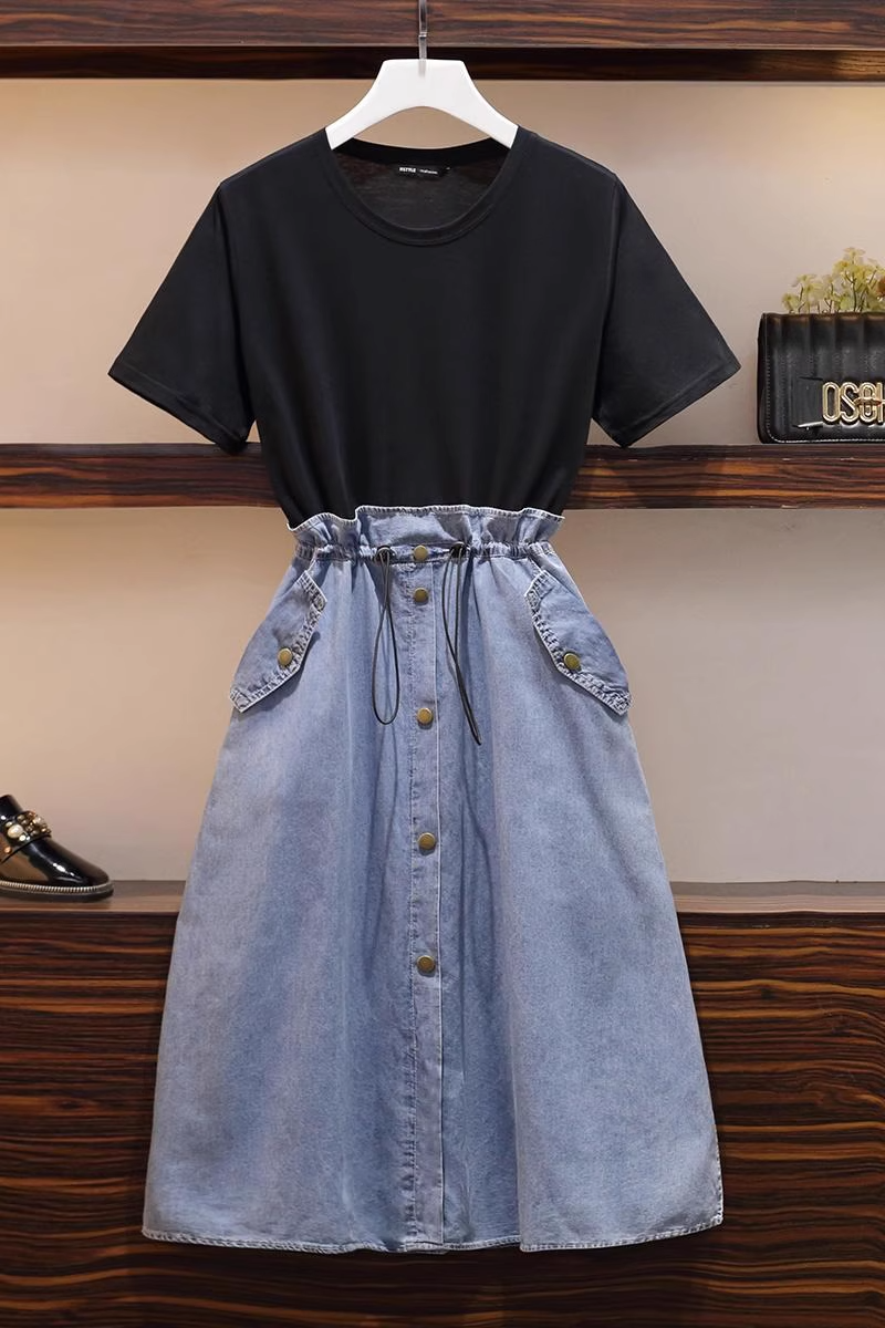 Plus Size Denim Layer Dress