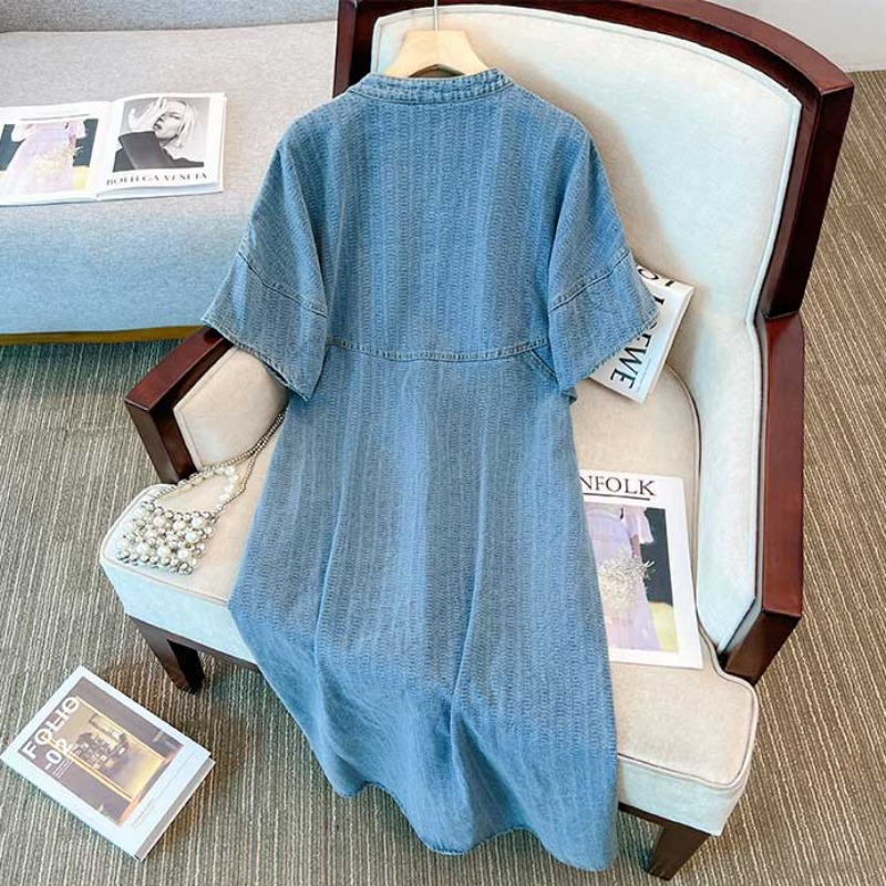 Plus Size Denim Midi Dress