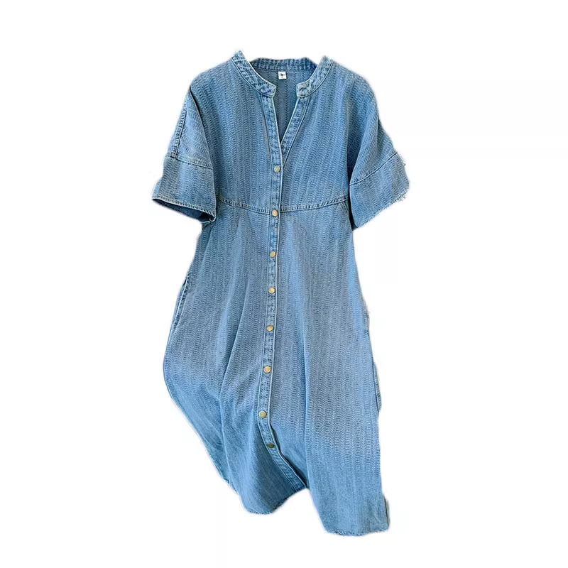 Plus Size Denim Midi Dress