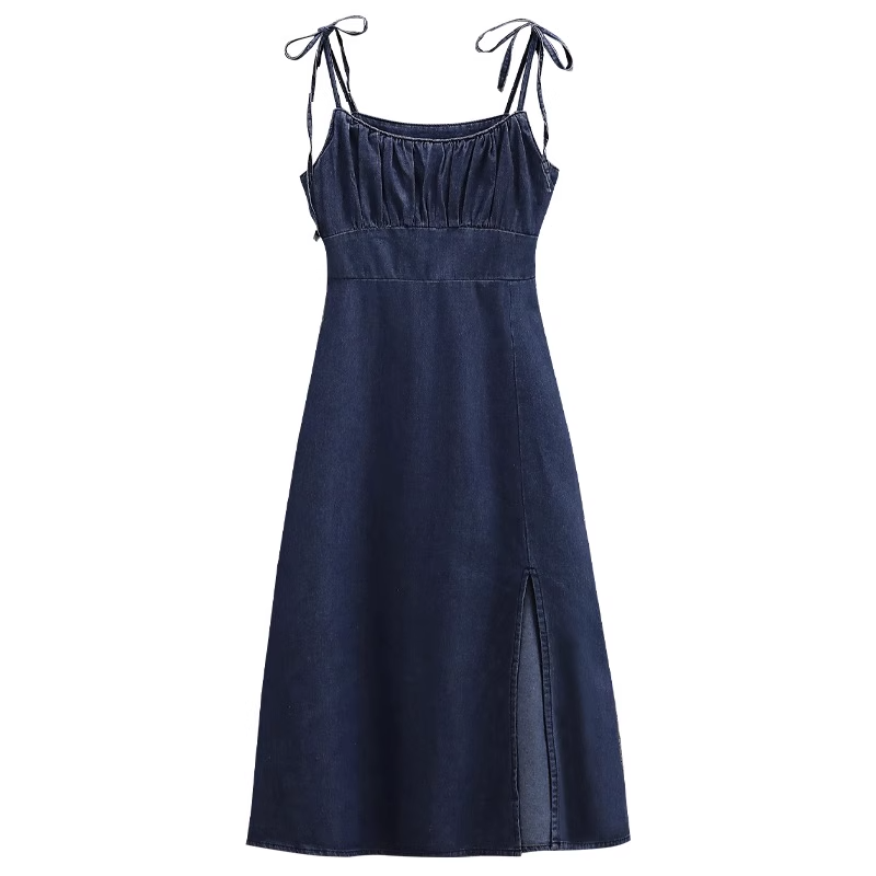 Plus Size Denim Strapless Midi Dress