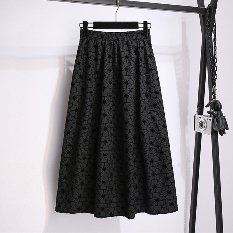 Plus Size Floral Midi Skirt