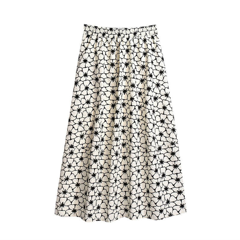 Plus Size Floral Midi Skirt