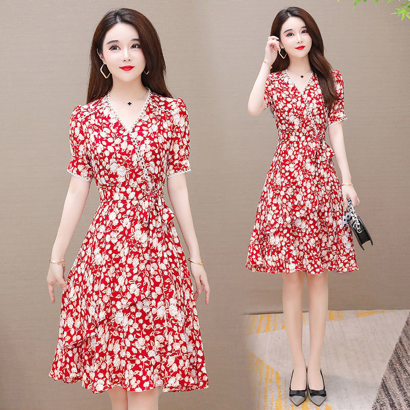 Plus Size Floral Wrap Dress