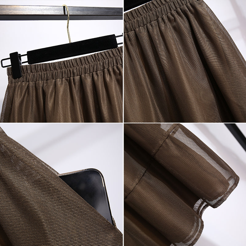 Plus Size Flounce A Line Short Skirt