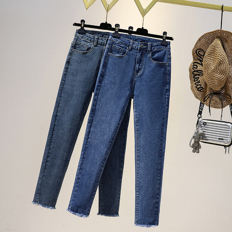 Plus Size Fray Skinny Jeans