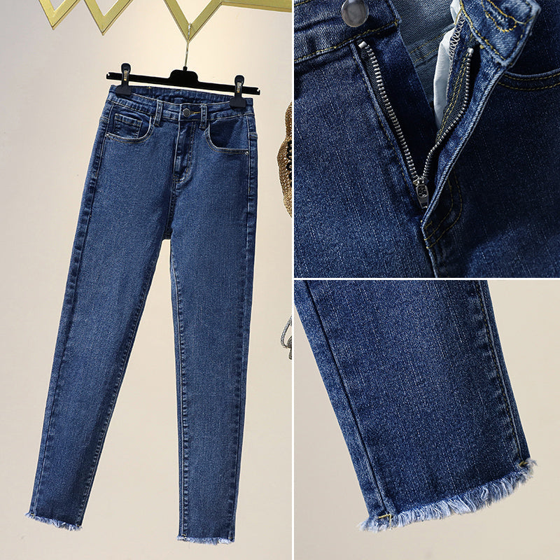 Plus Size Fray Skinny Jeans