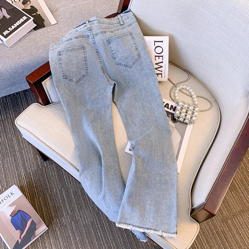 Plus Size Korean Bell Bottom Jeans