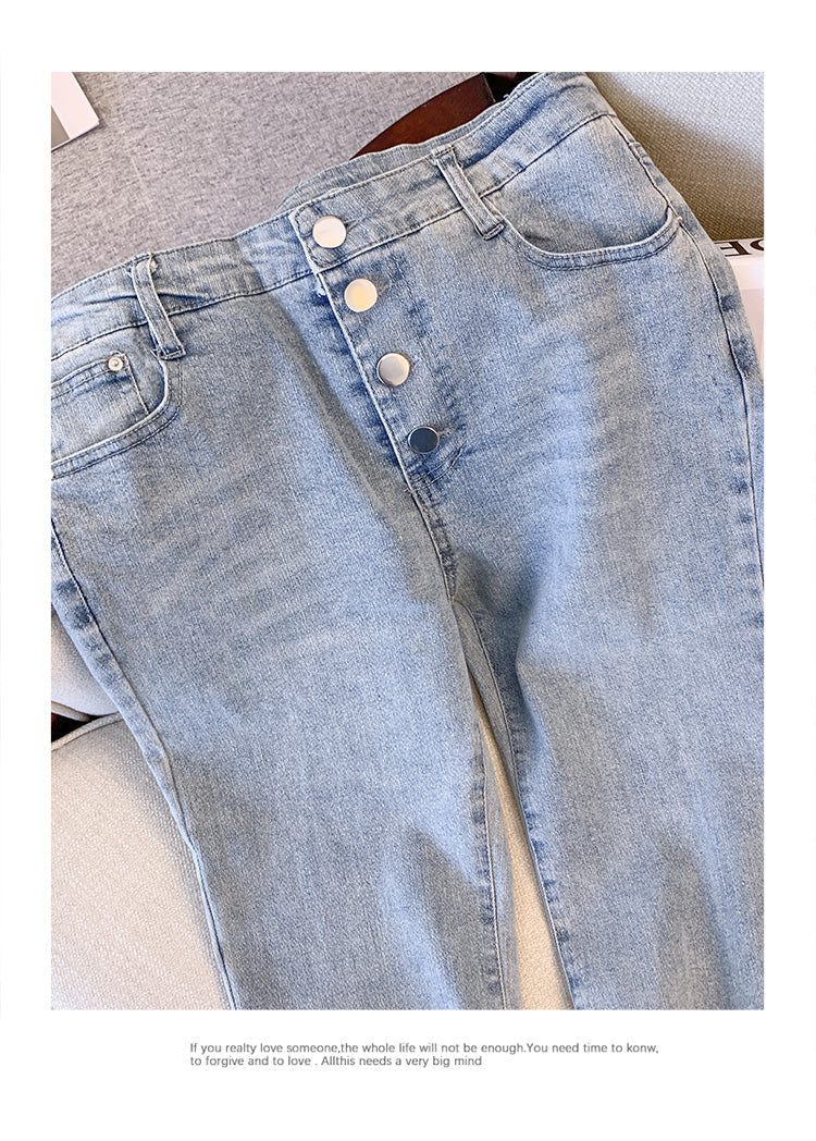 Plus Size Korean Bell Bottom Jeans