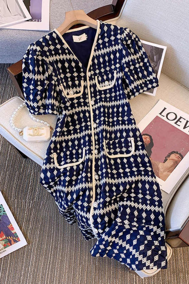 Plus Size Korean Buttons Dress