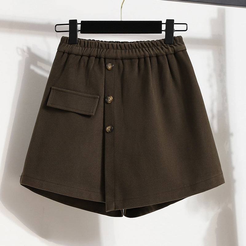 Plus Size Korean Buttons Shorts