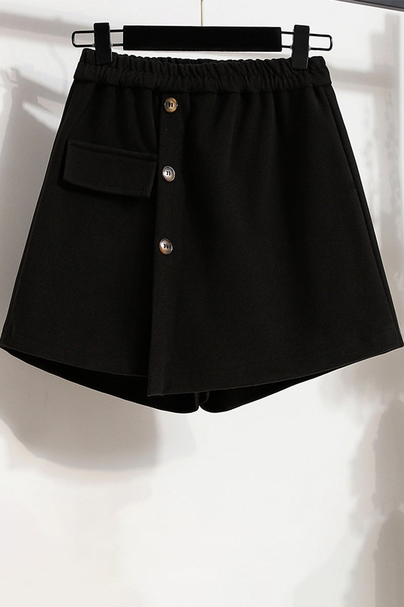 Plus Size Korean Buttons Shorts