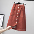 Plus Size Korean Buttons Skirt