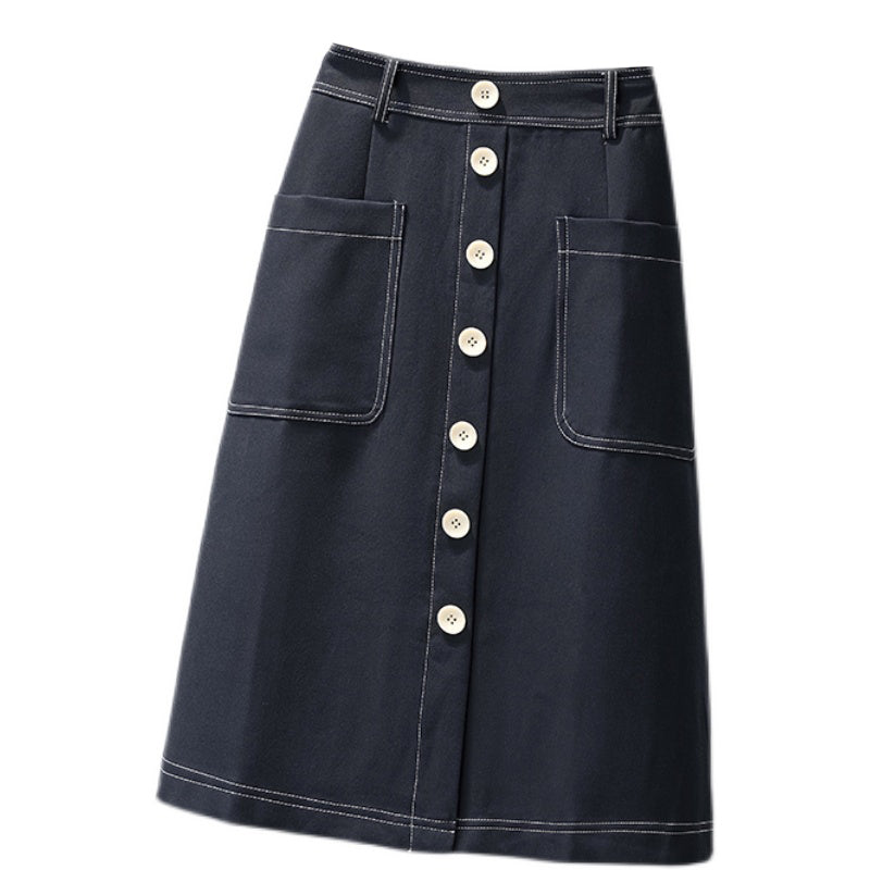 Plus Size Korean Buttons Skirt