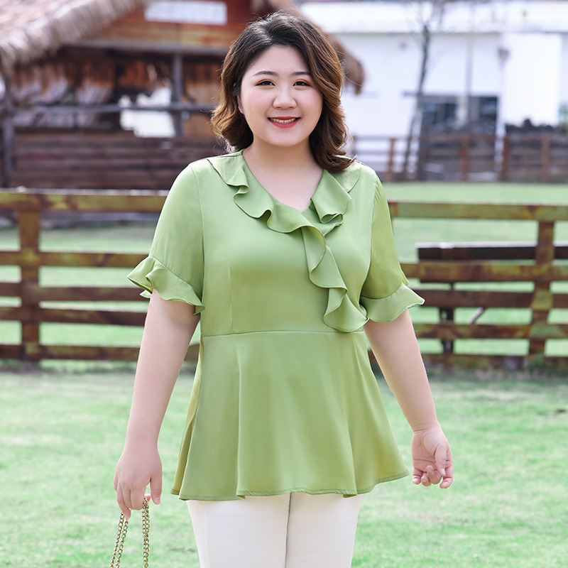 Plus Size Korean Frills Peplum Blouse (Extra Big Size)