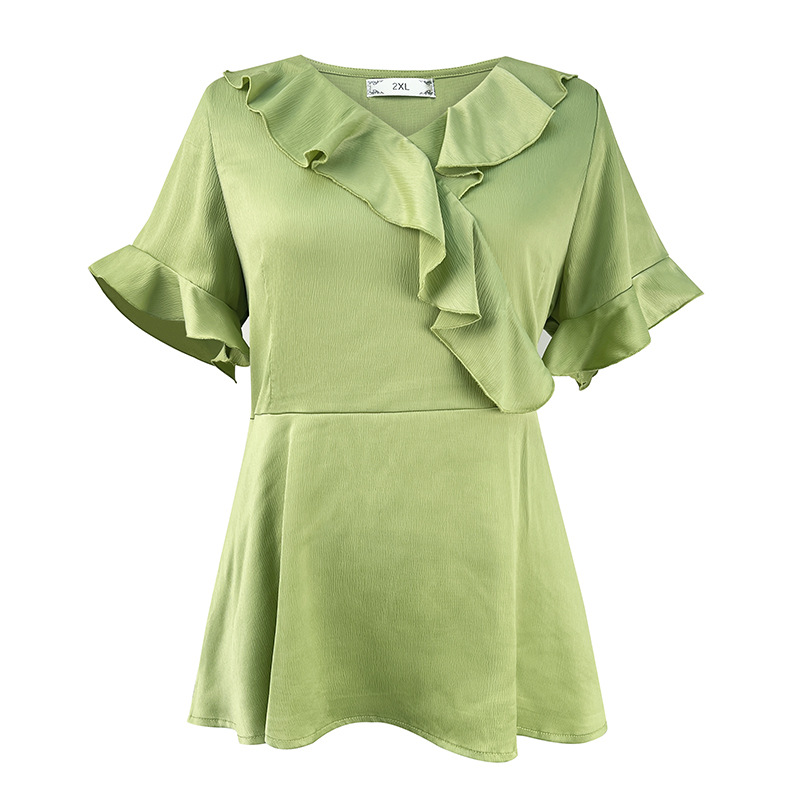 Plus Size Korean Frills Peplum Blouse (Extra Big Size)