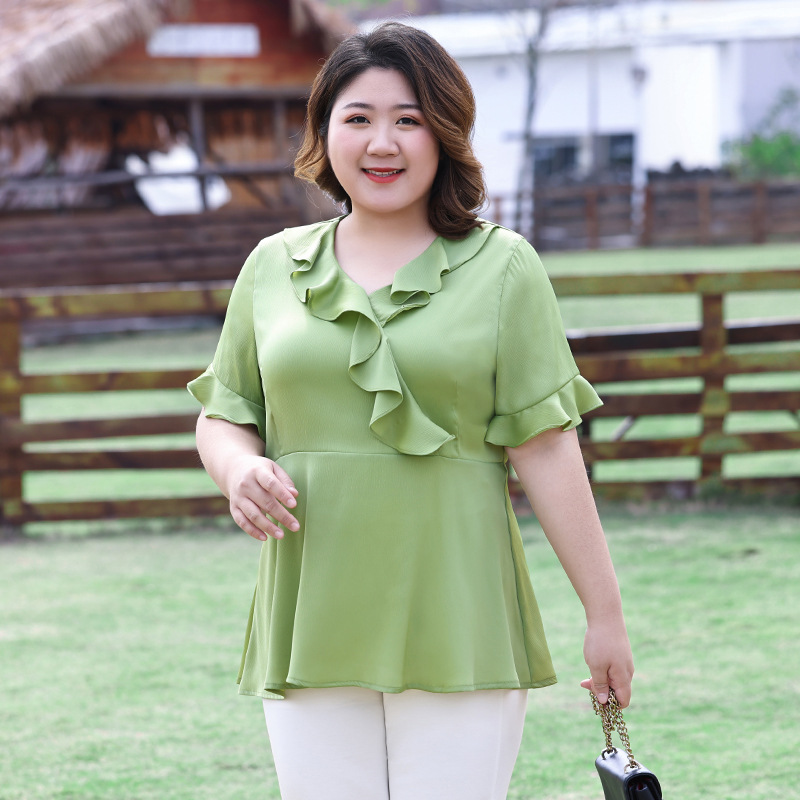 Plus Size Korean Frills Peplum Blouse (Extra Big Size)