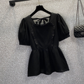Plus Size Korean Frills Square Neck Blouse