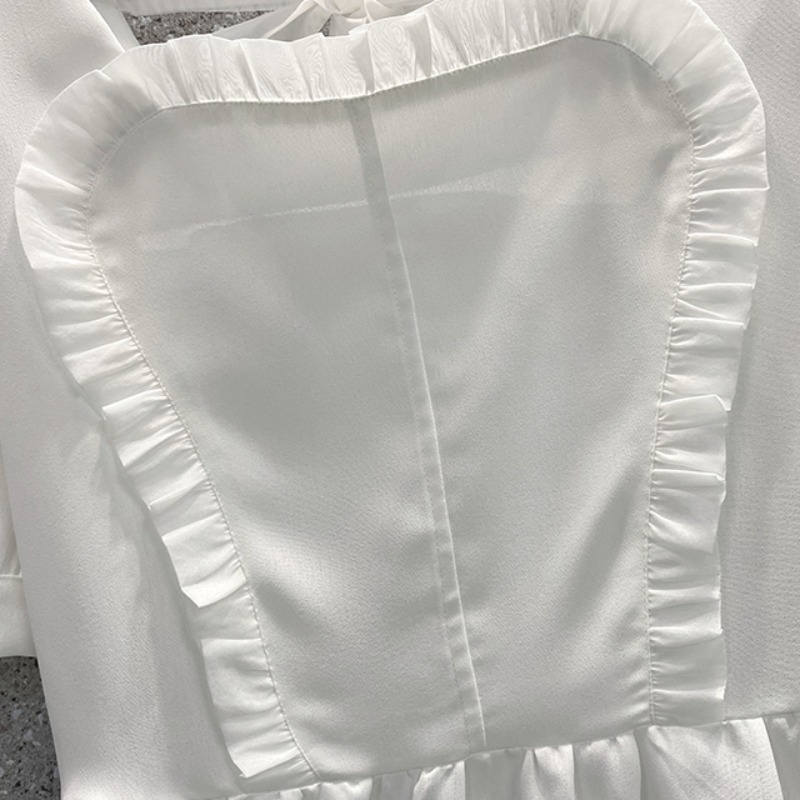 Plus Size Korean Frills Square Neck Blouse