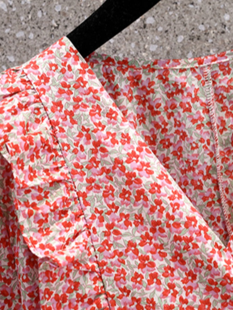 Plus Size Korean Frills Wrap Blouse