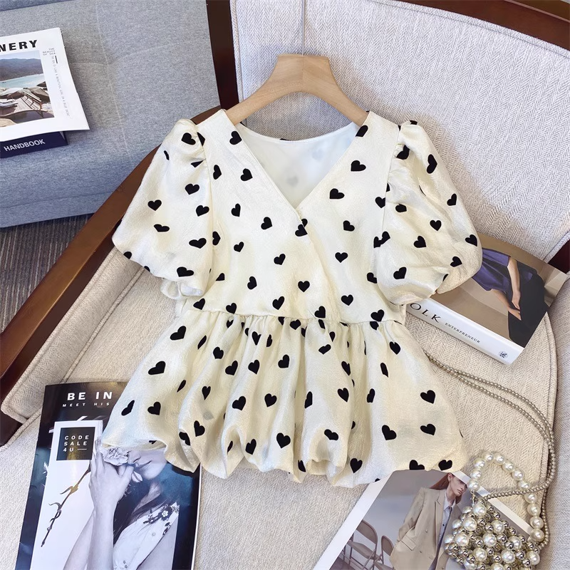 Plus Size Korean Hearts Blouse