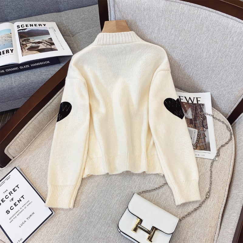 Plus Size Korean Hearts Cardigan
