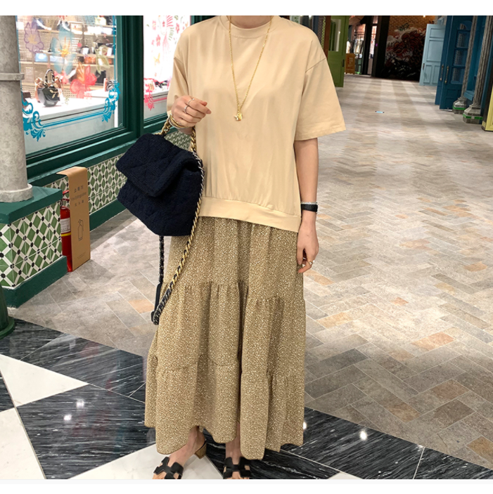 Plus Size Korean Layer Tier Midi Dress