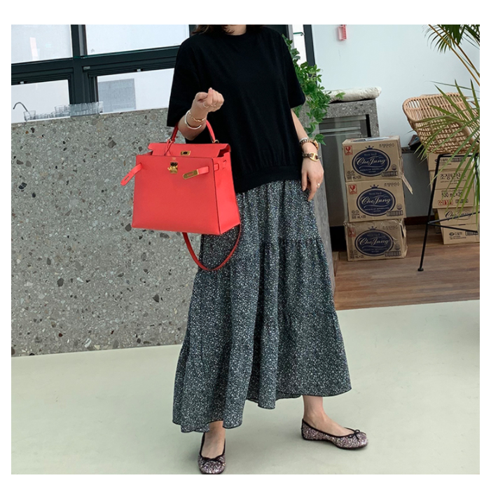 Plus Size Korean Layer Tier Midi Dress