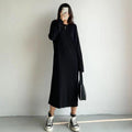 Plus Size Korean Pleat Midi T Shirt Dress