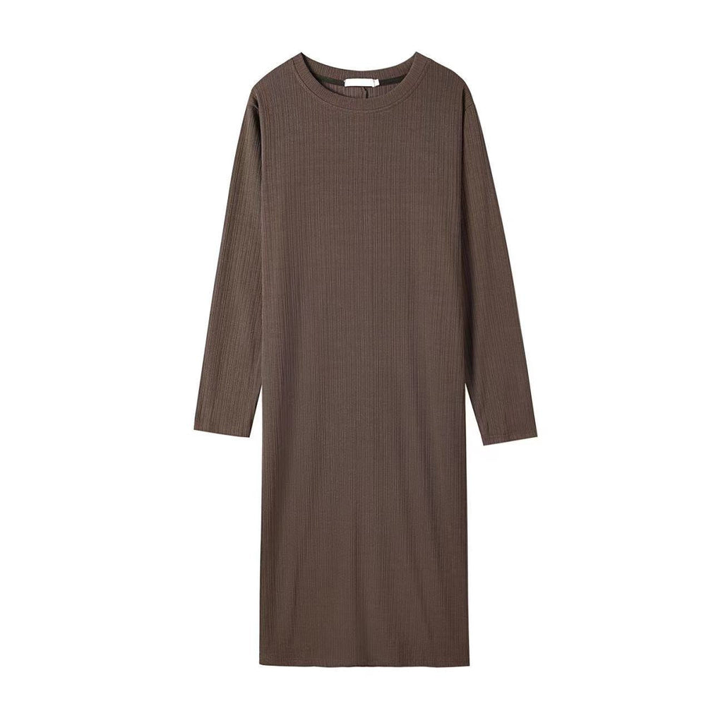 Plus Size Korean Pleat Midi T Shirt Dress
