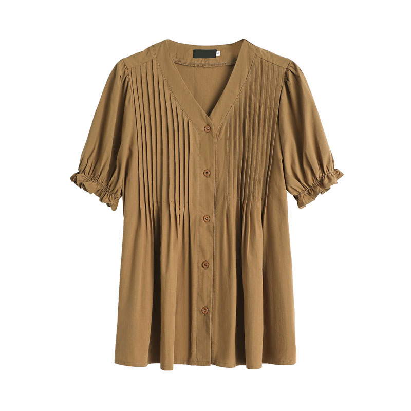 Plus Size Korean Pleat Peplum Blouse
