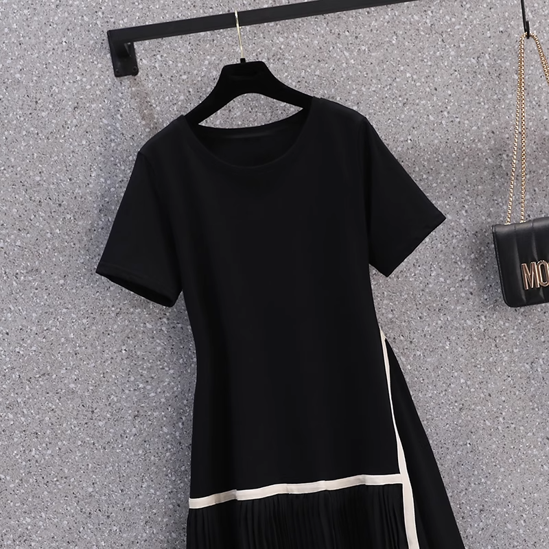 Plus Size Korean Pleats Dress