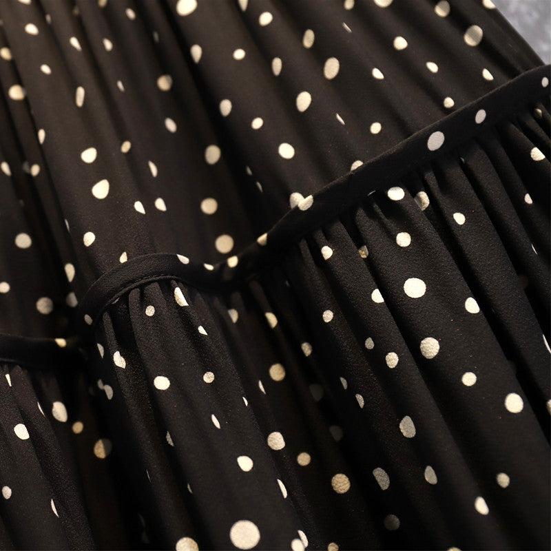 Plus Size Korean Polka Dots Tier Midi Skirt