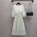 Plus Size Korean Wrap Short Sleeve Dress