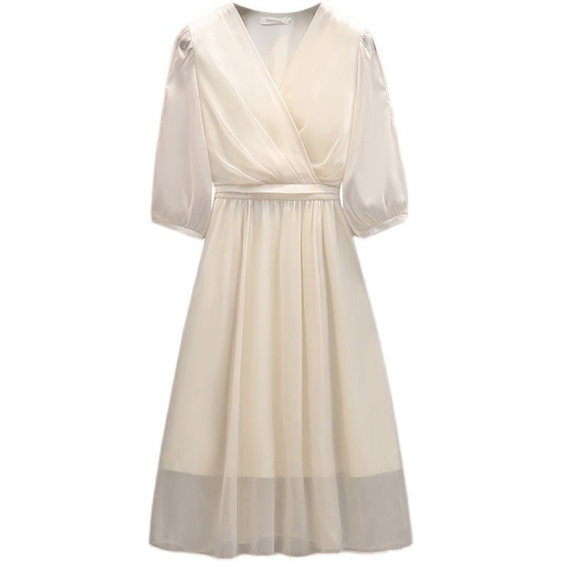 Plus Size Korean Wrap Short Sleeve Dress