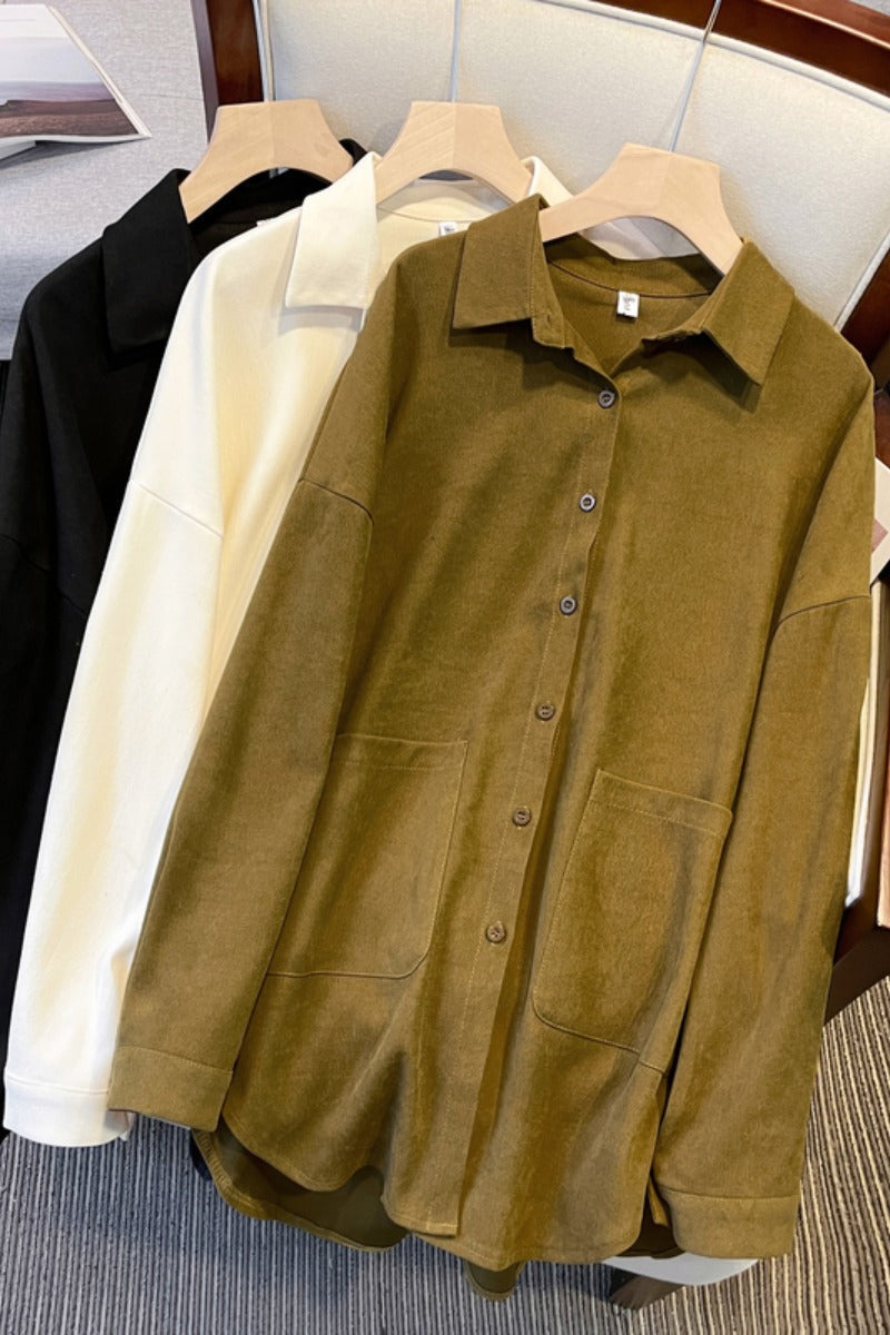Plus Size Long Sleeve Loose Shirt Blouse