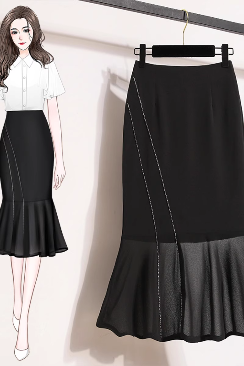 Plus Size Mermaid Pencil Skirt