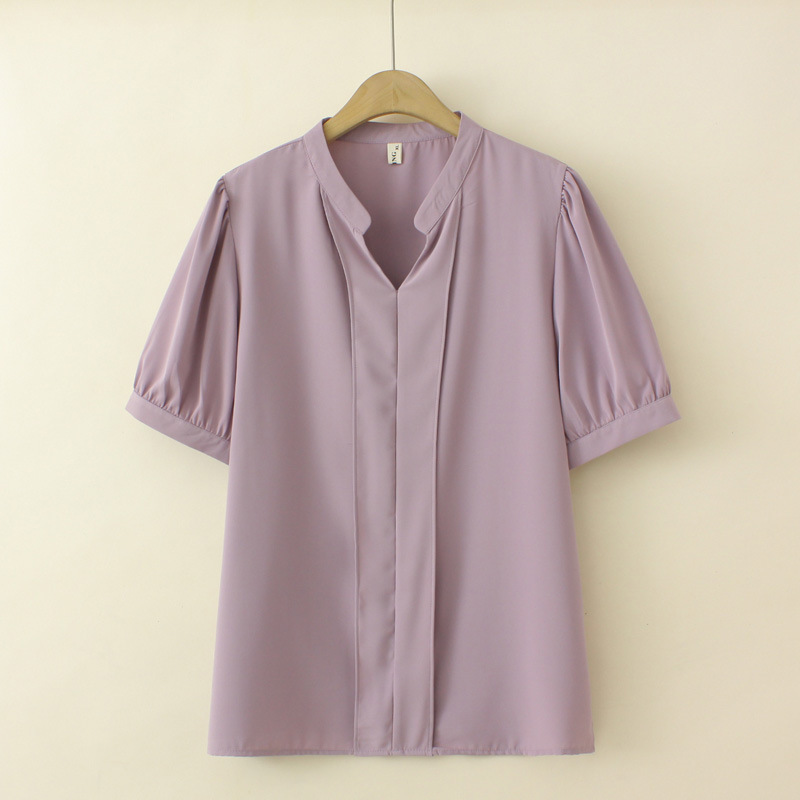 Plus Size Notch Neck Blouse