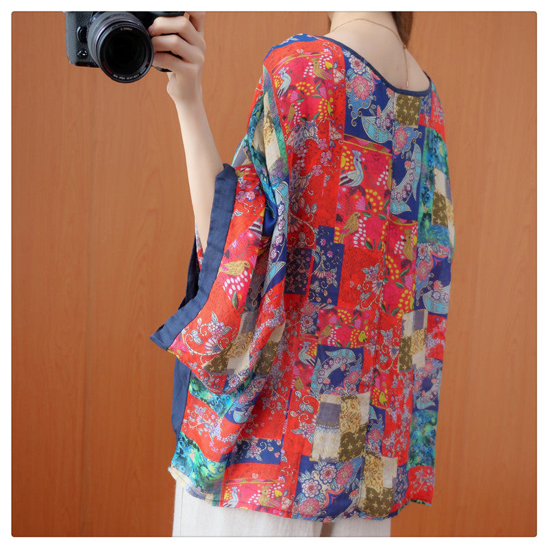 Plus Size Oriental Loose Blouse