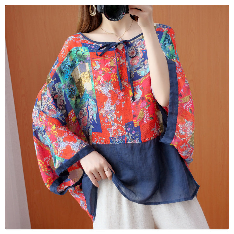 Plus Size Oriental Loose Blouse