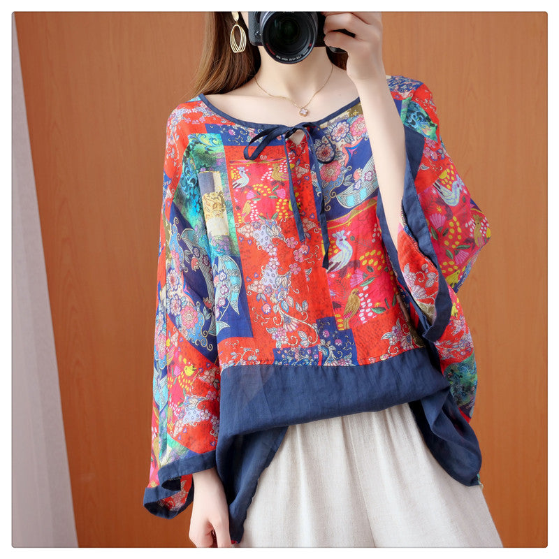 Plus Size Oriental Loose Blouse