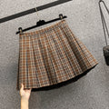 Plus Size Plaid Pleat Mini Skirt