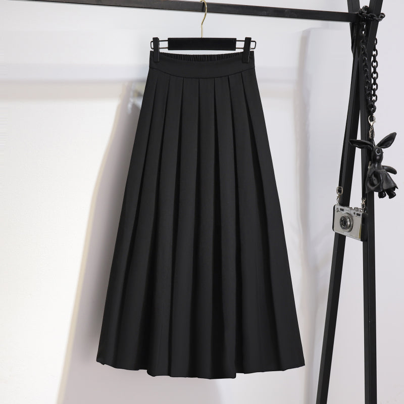Plus Size Pleat Midi Skirt