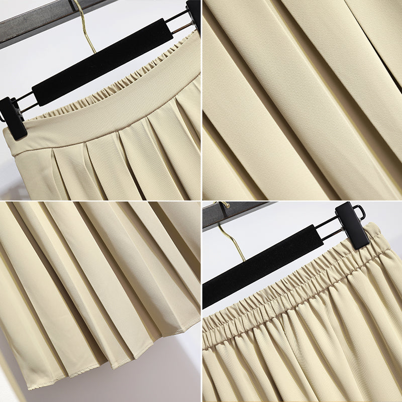 Plus Size Pleat Midi Skirt