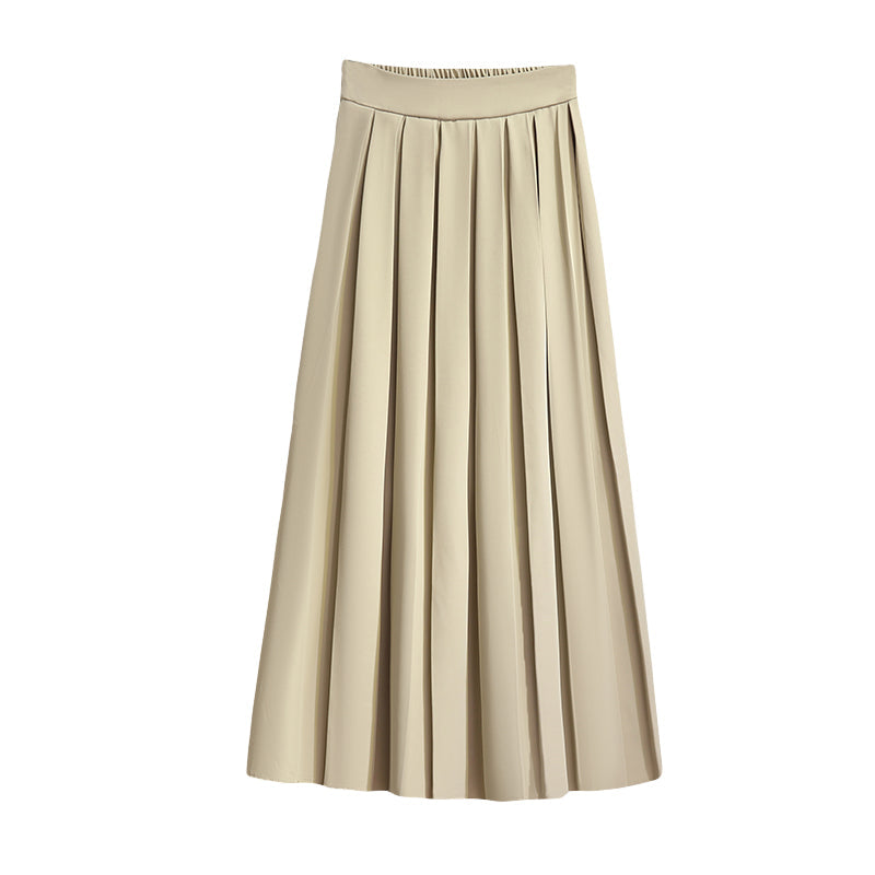 Plus Size Pleat Midi Skirt