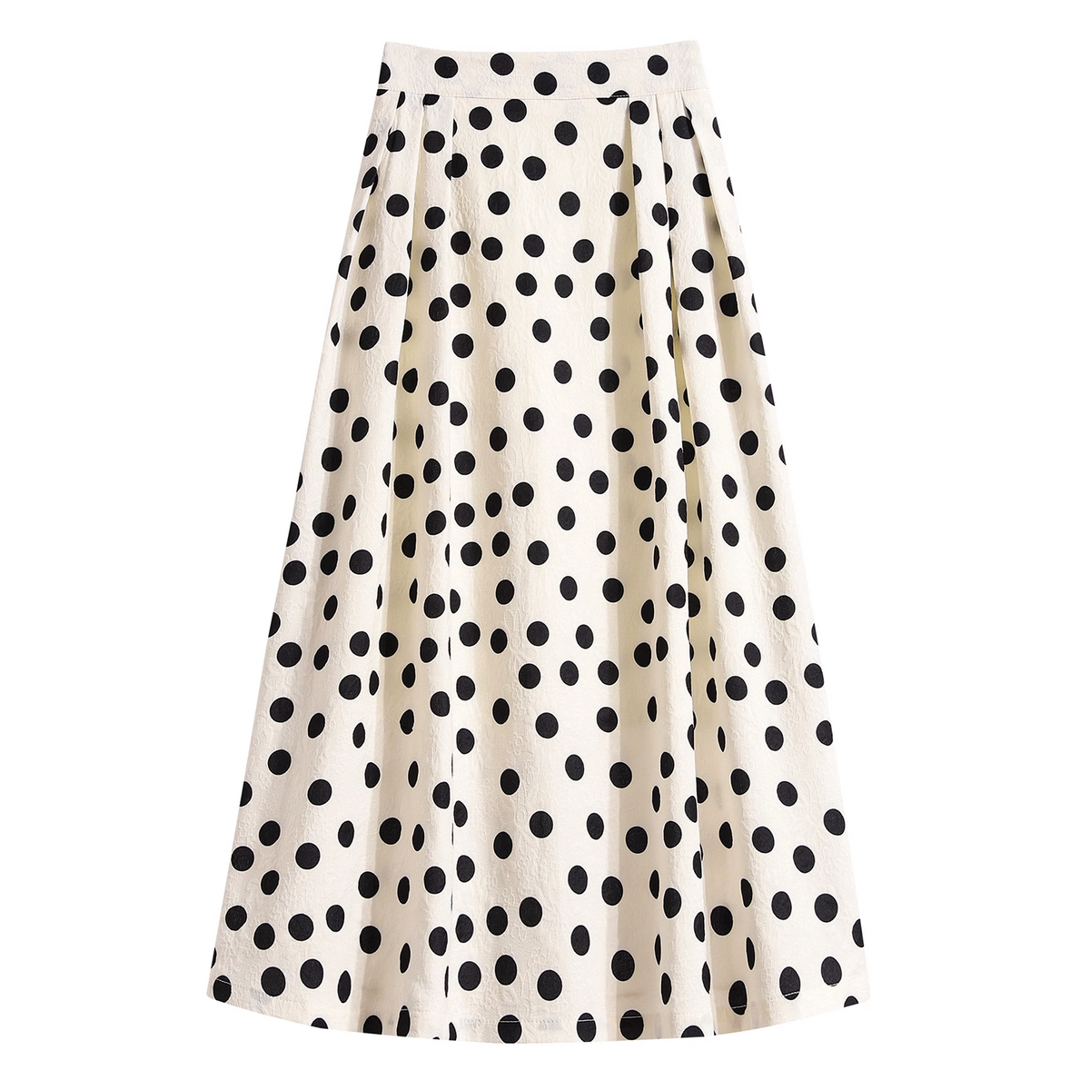 Plus Size Polka Dots A Line Midi Skirt