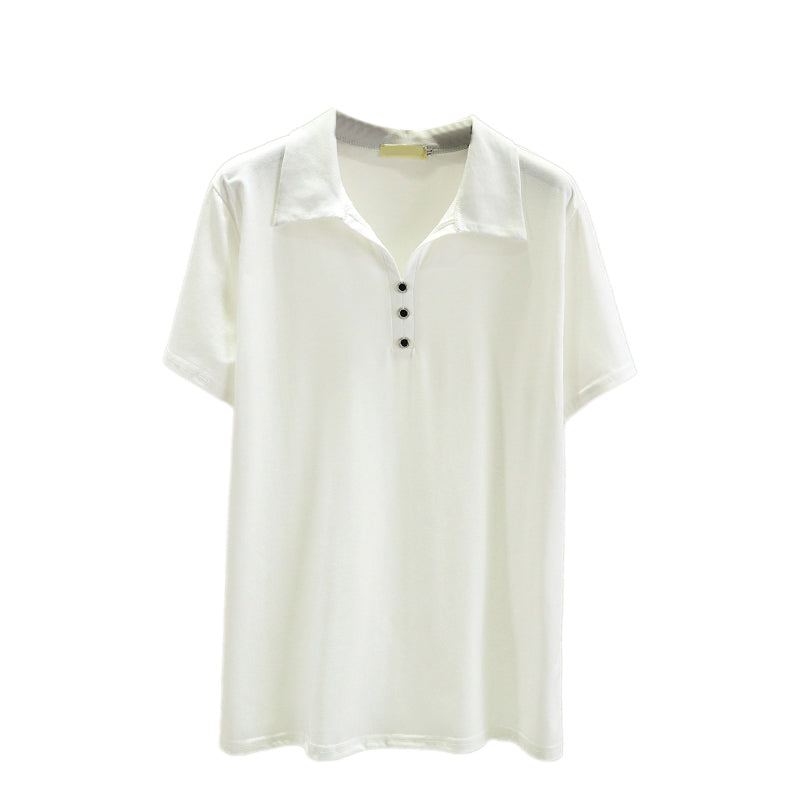 Plus Size Polo Buttons Blouse