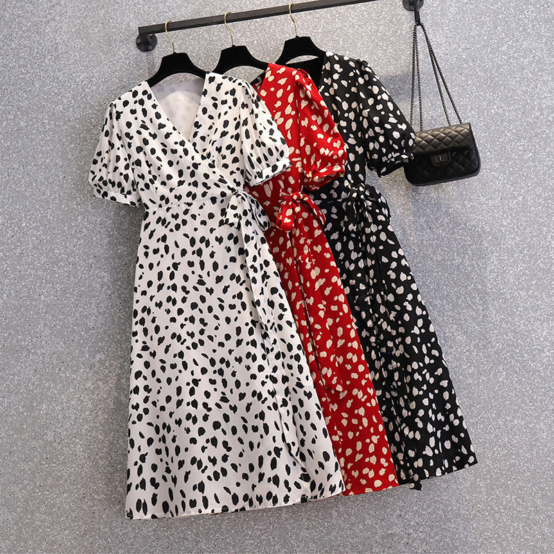Plus Size Print Wrap Dress