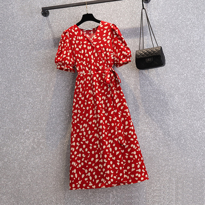 Plus Size Print Wrap Dress