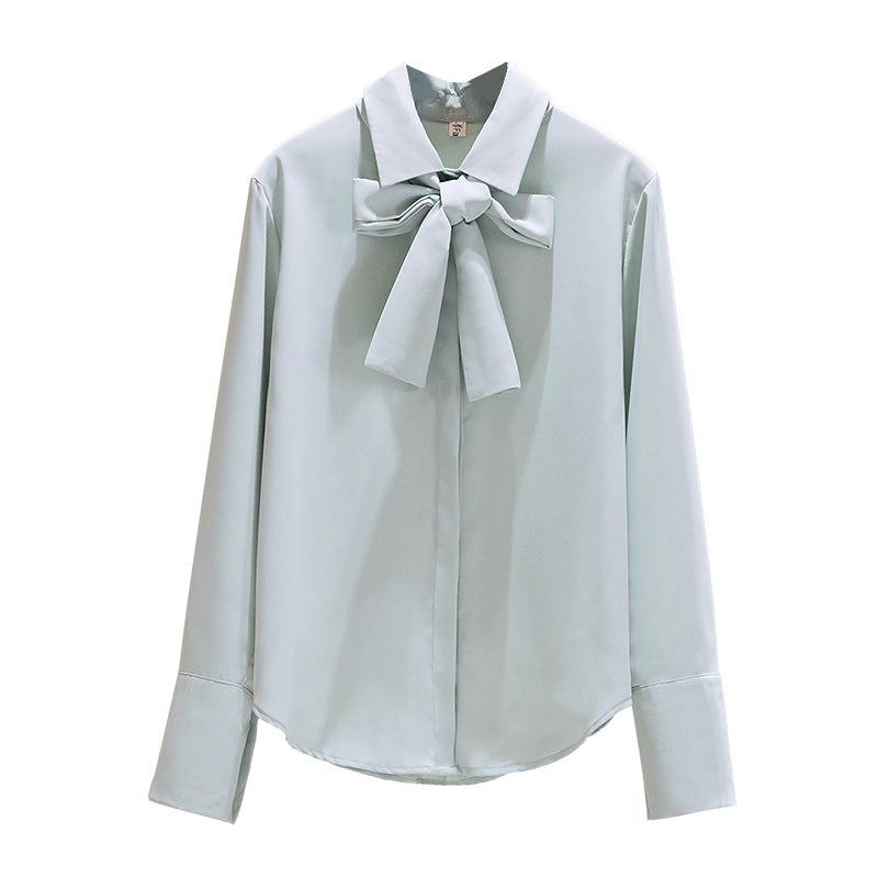 Plus Size Pussybow Long Sleeve Top