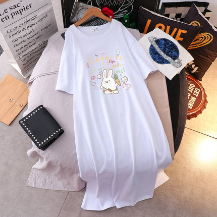 Plus Size Rabbits Cotton T Shirt Dress